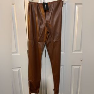 Tan split hem pants